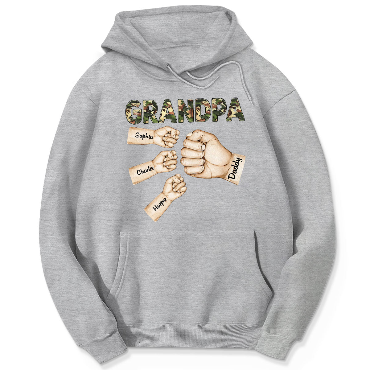 Camouflage Grandpa Dad Fist Bump Personalized Shirt