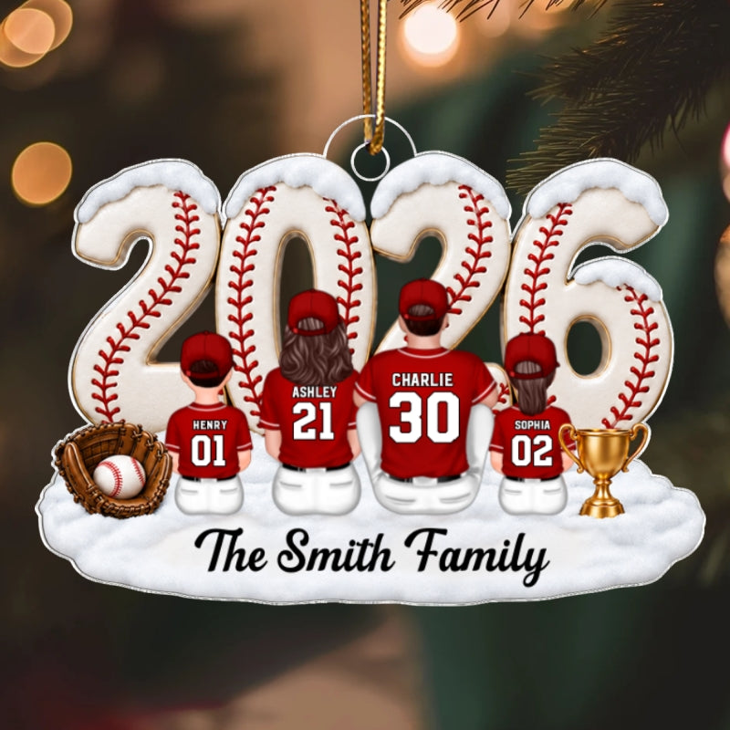 Trending Baseball Family Team - Personalized Acrylic Ornament - Christmas Gift For Boy, Girl, Family