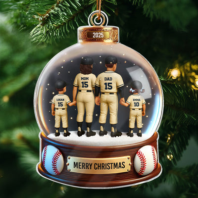 Baseball Family Sport Lover 3D Effect Personalized 2D Flat Acrylic Ornament