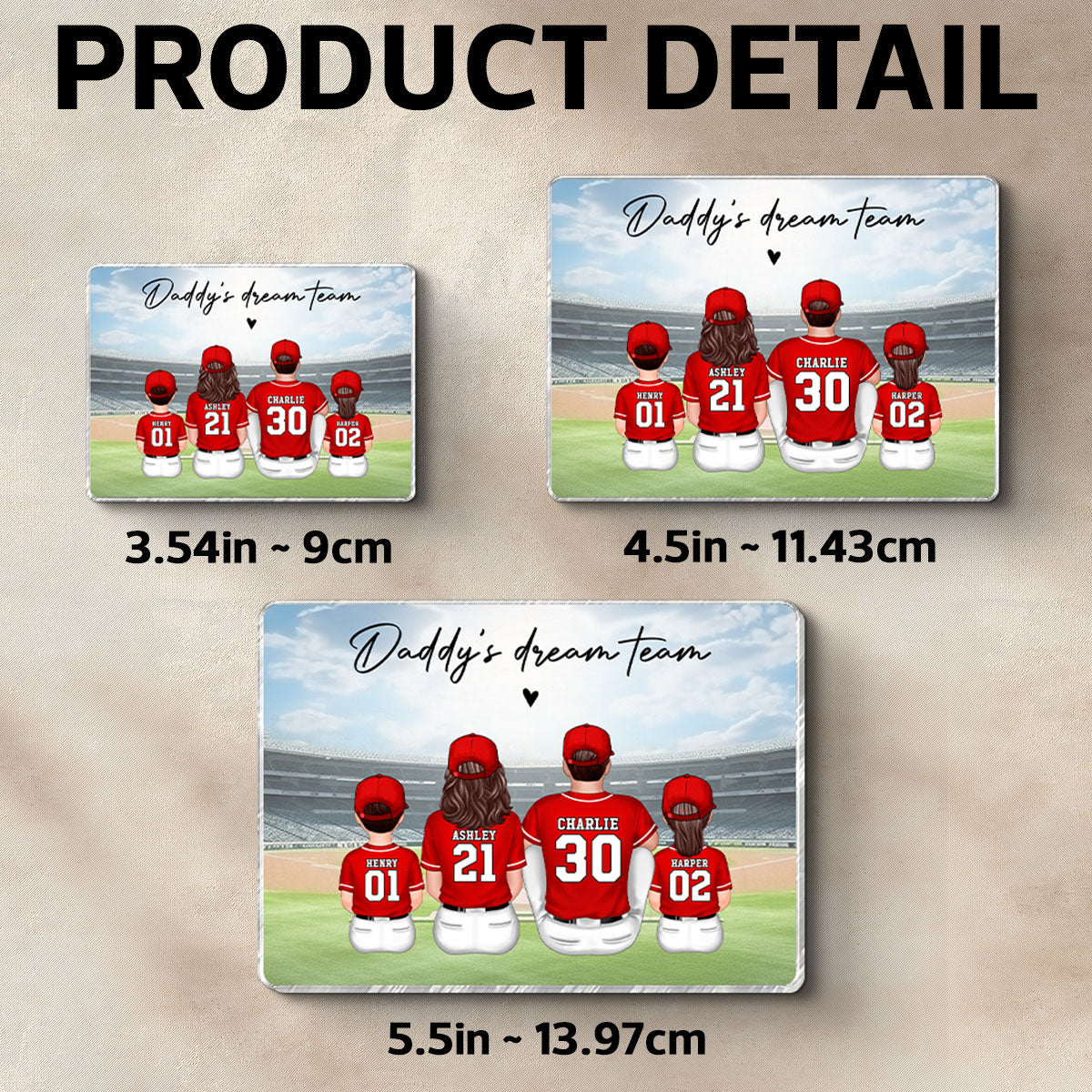 We Caught The Best Dad Man & Kids Sitting Personalized Acrylic Fridge Magnet