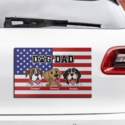 Dog Dad Personalized Car Magnet, Gift For Dog Lovers