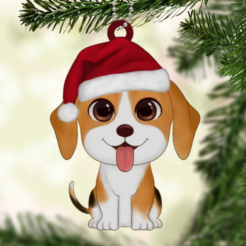 Watercolor Cute Dogs Christmas Personalized Acrylic Ornament