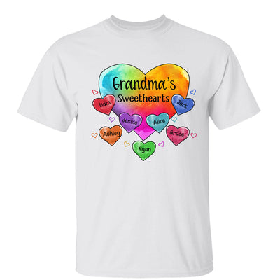 Grandma Sweethearts Pattern Personalized Light Shirt