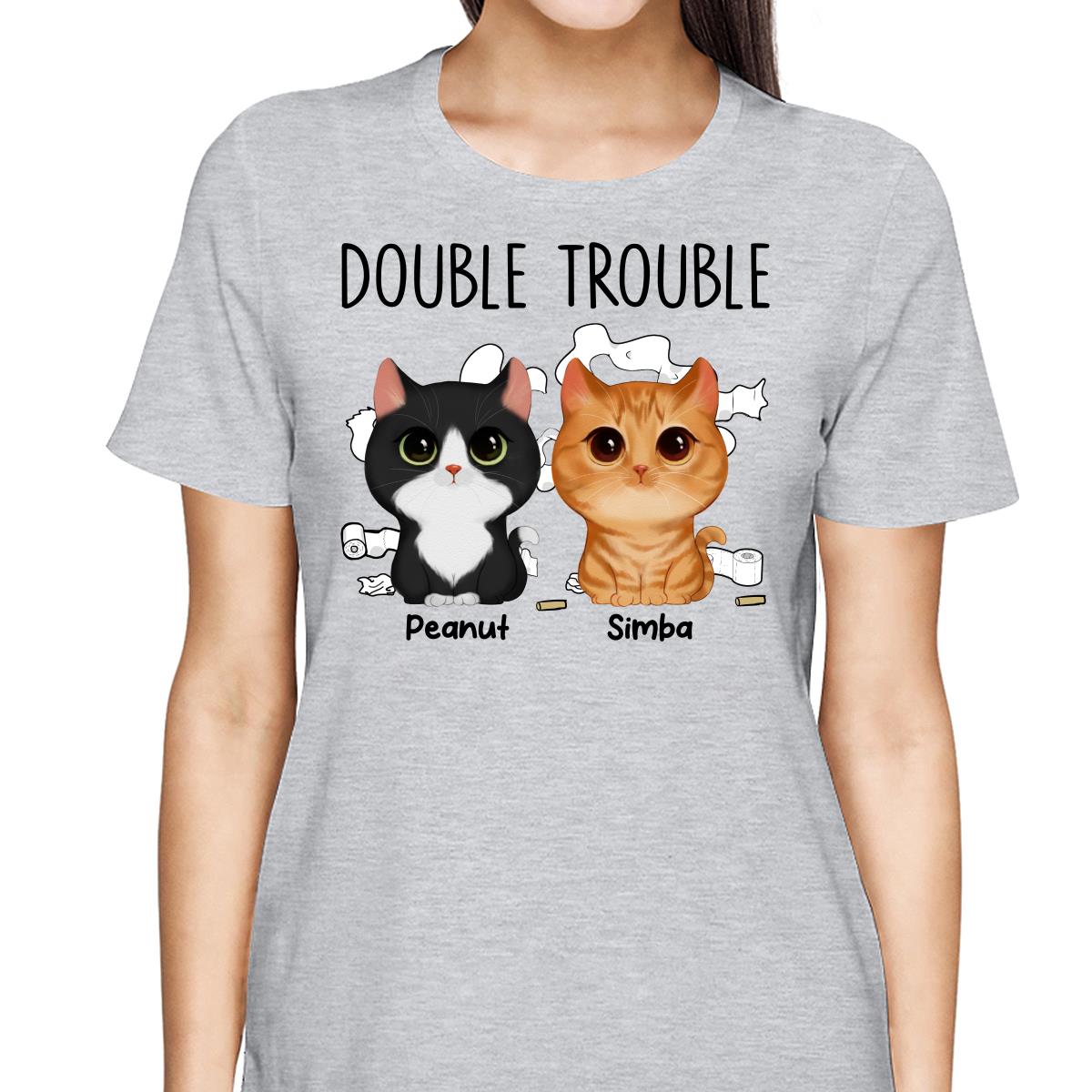 Watercolor Cute Cats Double Trouble Toilet Paper Personalized Shirt