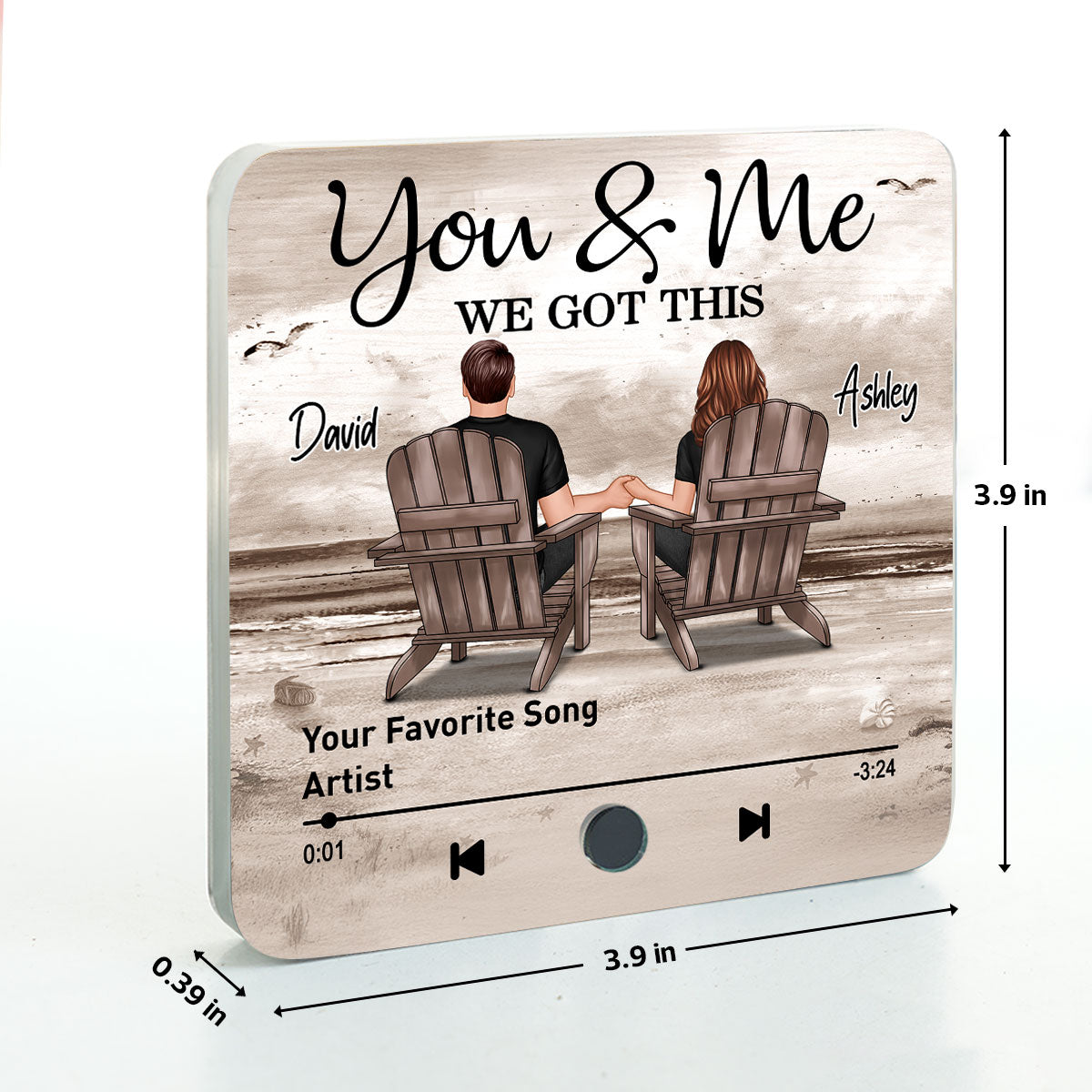 Couple You & Me We Got This Retro Personalized Music Fridge Magnet, Heartfelt 2025  Gift For Couple, For Him, For Her, Boyfriend, Girlfriend, Husband, Wife