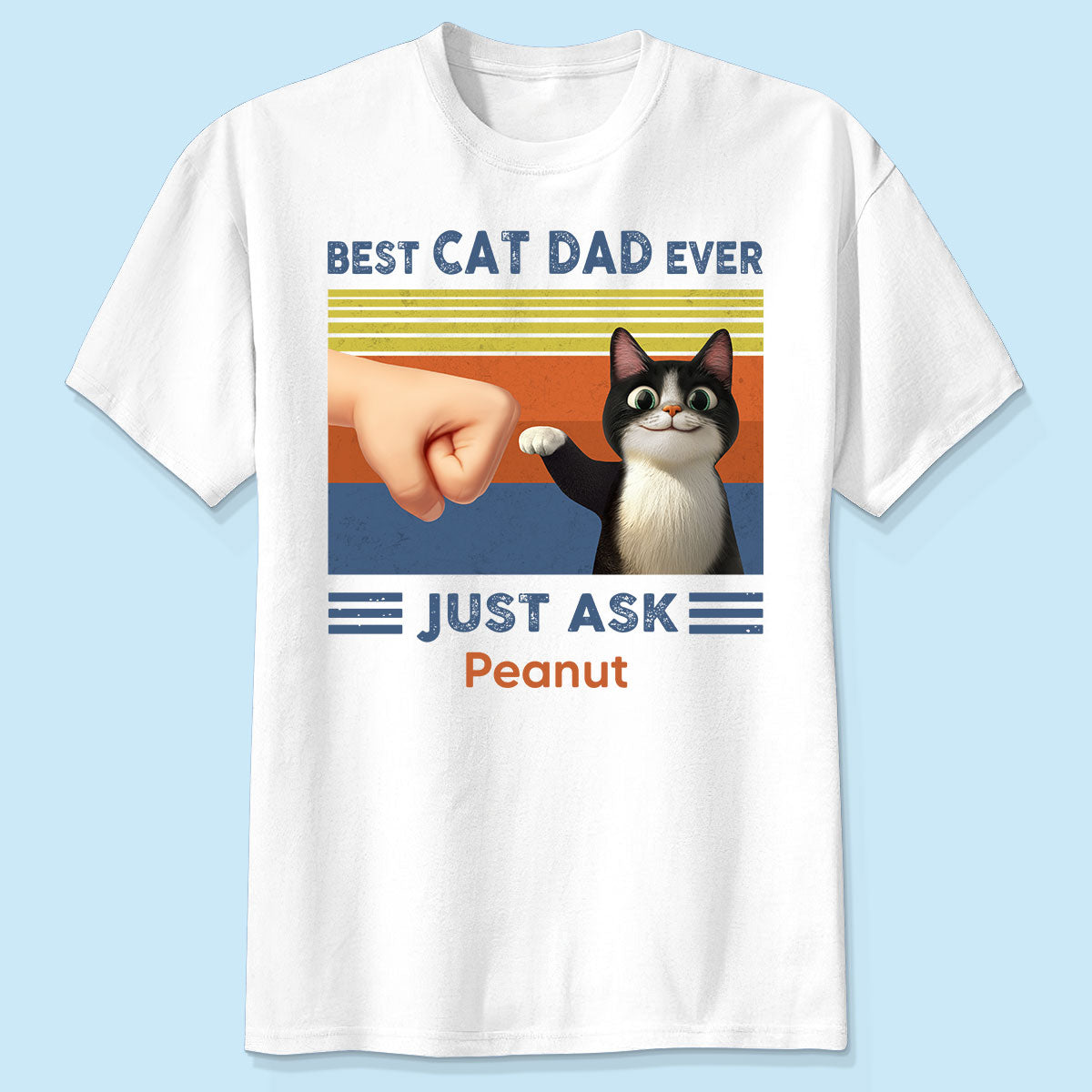Best Cat Dad Cute Cartoon Funny Cats Personalized Shirt, Gift for Cat Dads