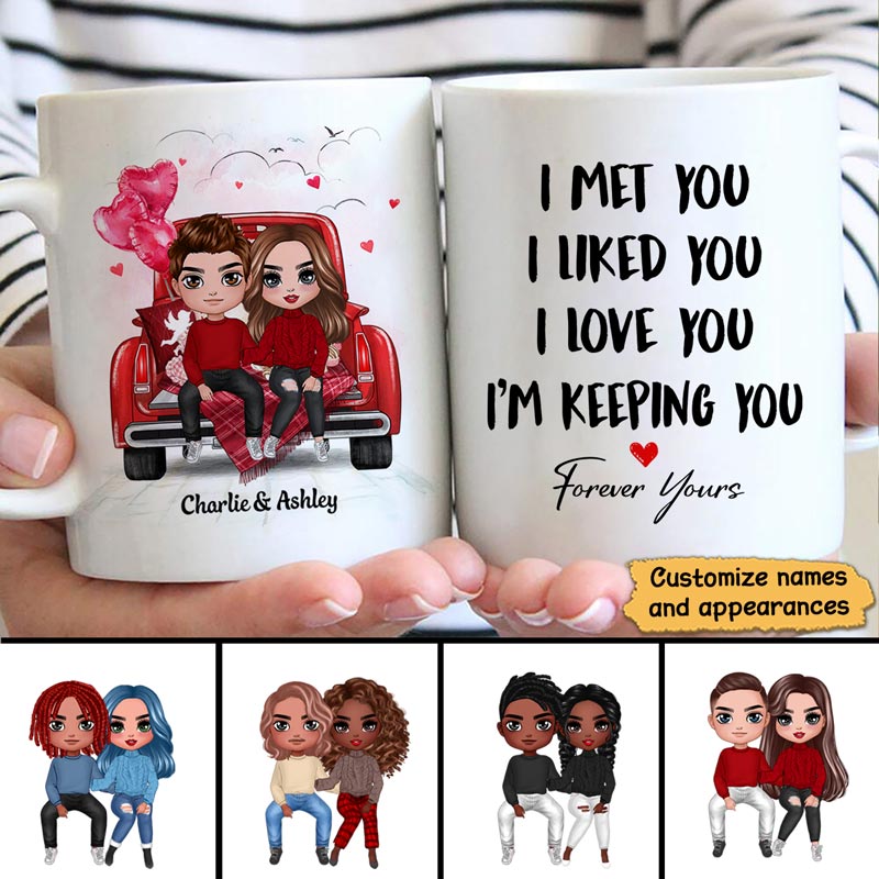 Doll Couple On Truck Valentine‘s Day Gift For Him For Her Personalized Mug