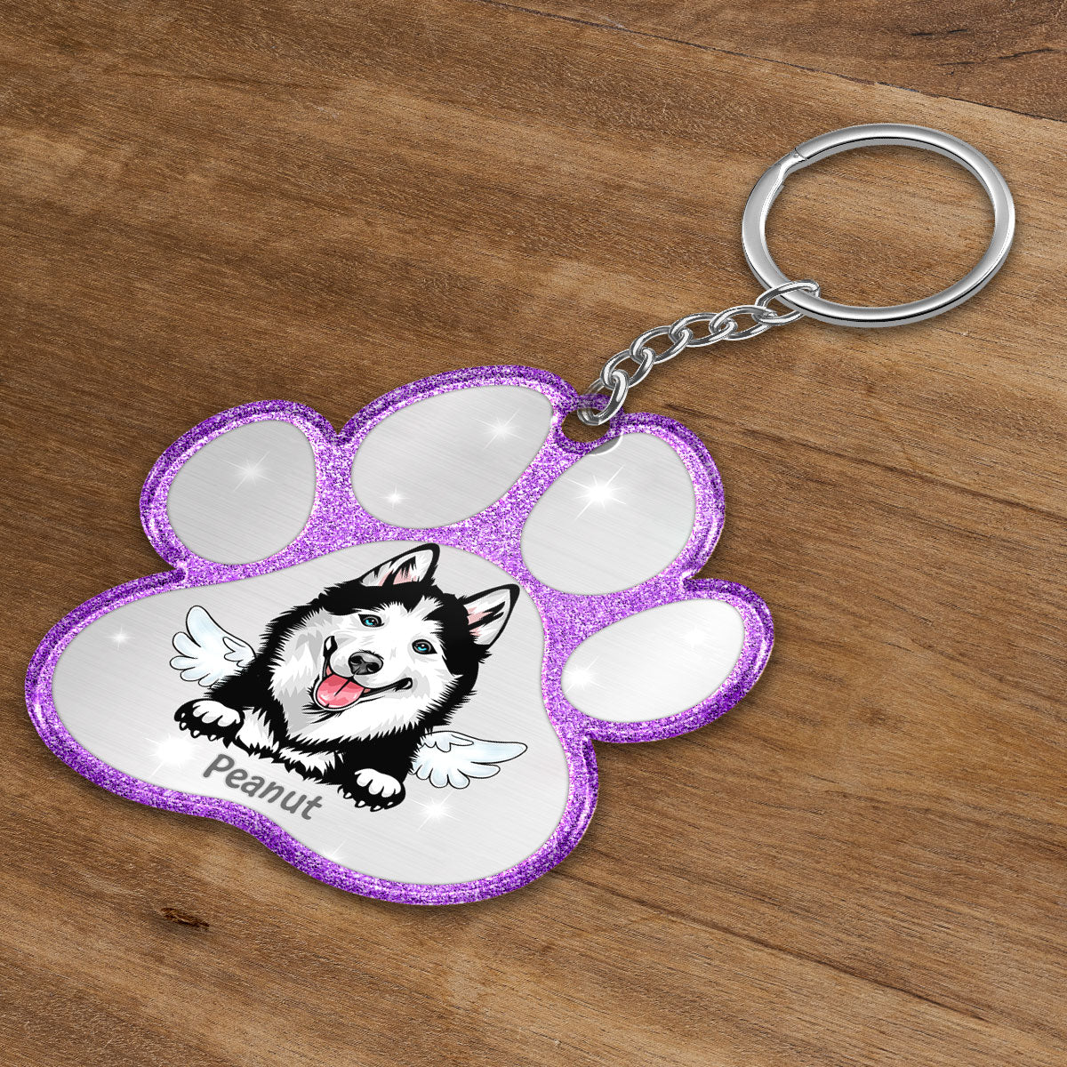 Peeking Dog Cat Paw Personalized Acrylic Keychain - Gift For Pet Lover