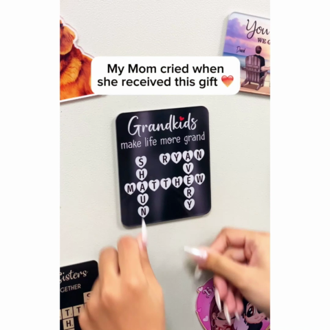 The Greatest Gift You Ever Know Crossword Puzzle Art Gift For Grandma Personalized Acrylic Fridge Magnet