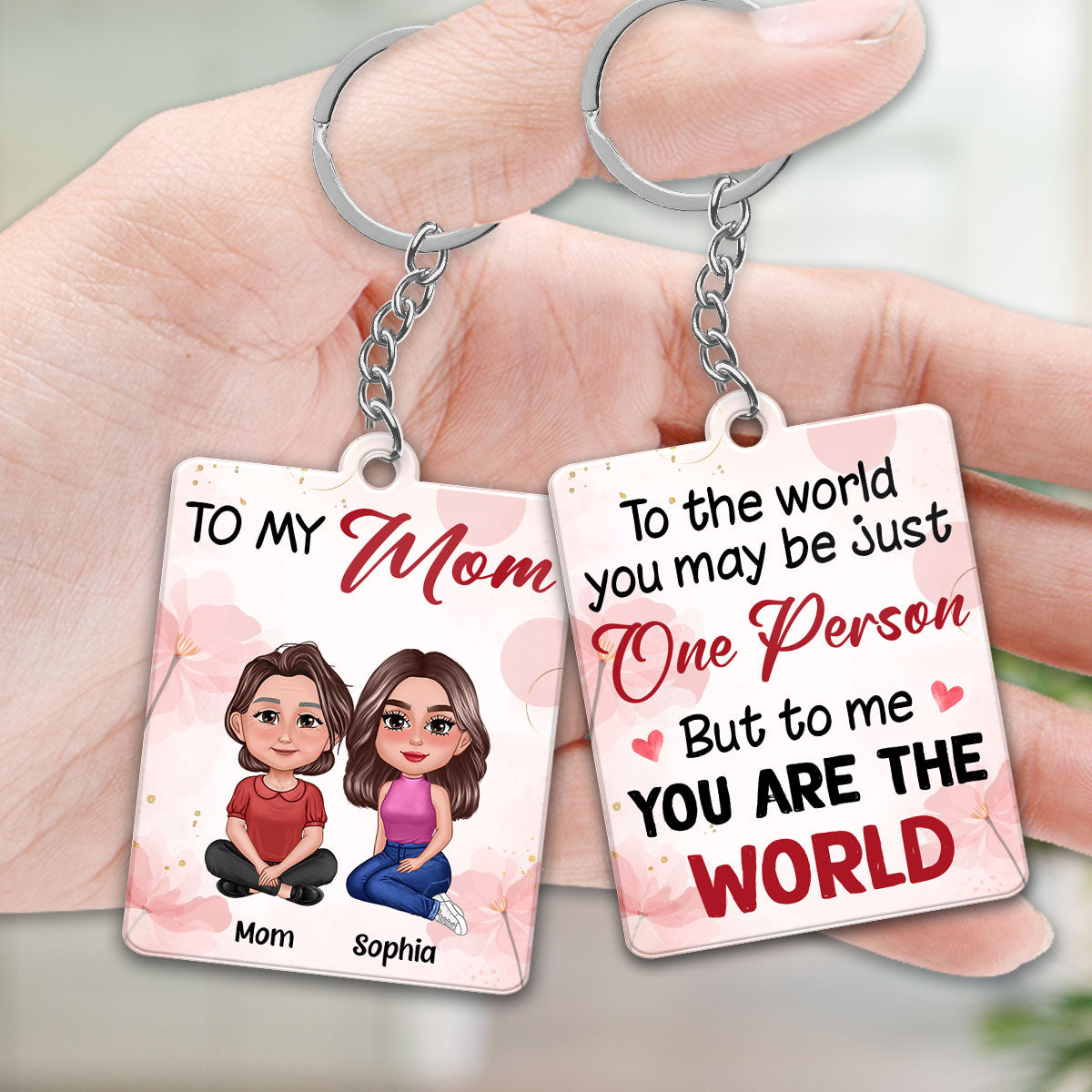 Pretty Doll To My Mom Personalized Acrylic Keychain