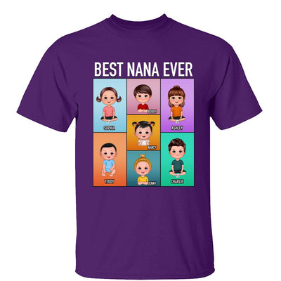 Best Mom Grandma Ever Doll Kids In Colorful Frame Personalized Shirt