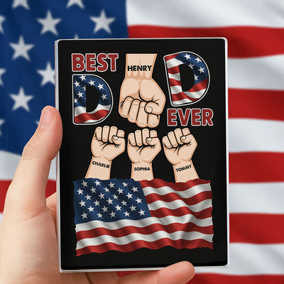 Best Dad Ever Nation Flag Personalized Acrylic Block Plaque, Father's Day Gift for Dad