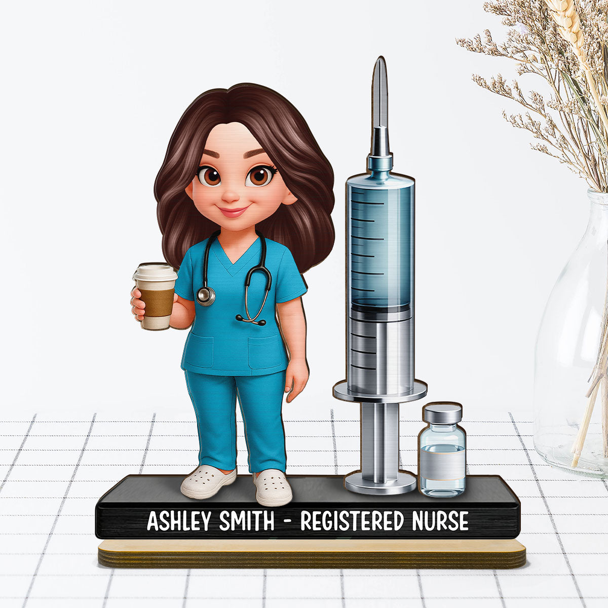 Proud Nurse - Personalized 2-Layered Wooden Plaque - Gift For Nurses