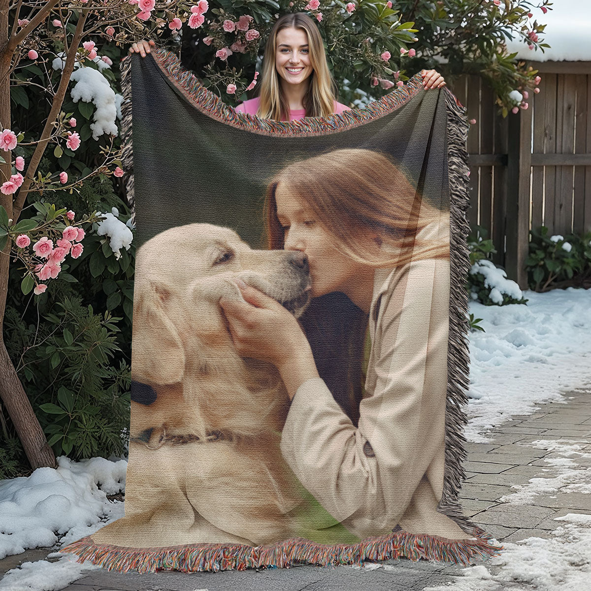 Custom Photo Unique Gift For Family Friends Personalized Tapestry Woven Blanket