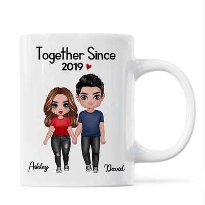 Standing Doll Couple Valentine‘s Anniversary Gift For Him Gift For Her Personalized Mug