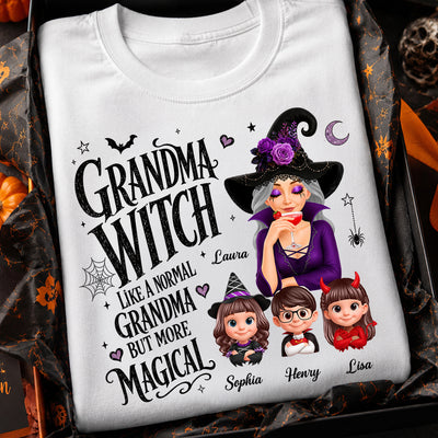 Grandma Witch More Magical - Personalized Shirt - Trendy Halloween Tee for Grandma