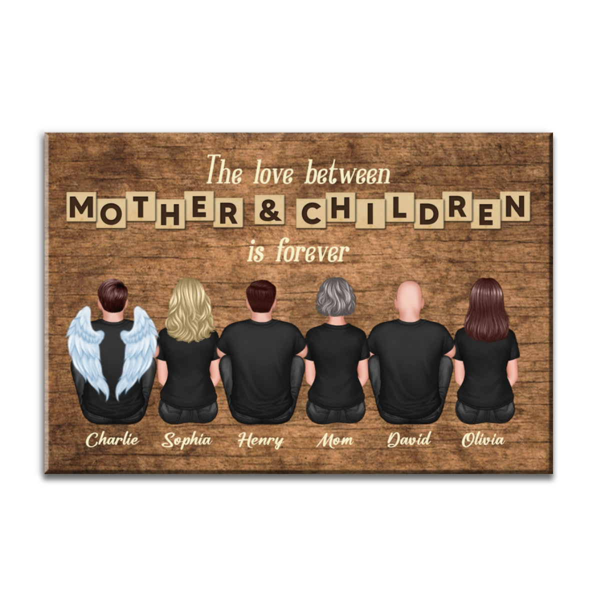 The Love Between Mother & Daughters Sons Is Forever Personalized Wrapped Canvas, Heartfelt Gift For Mom