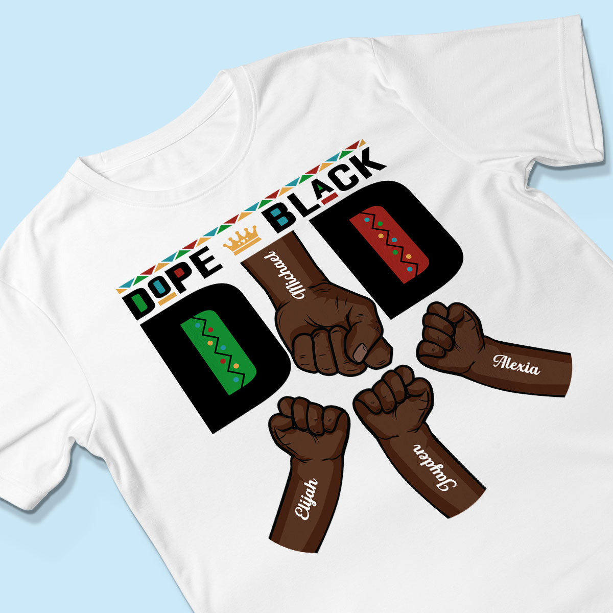 Dope Black Dad Fist Bump Father‘s Day Gift Personalized Shirt