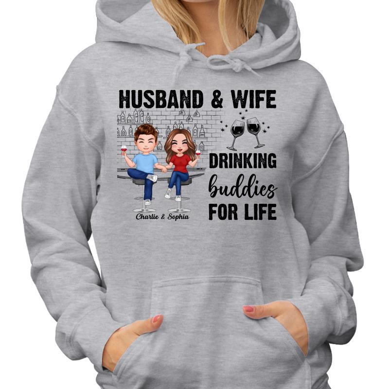 Couple Standing Drinking Buddies For Life Personalized Shirt
