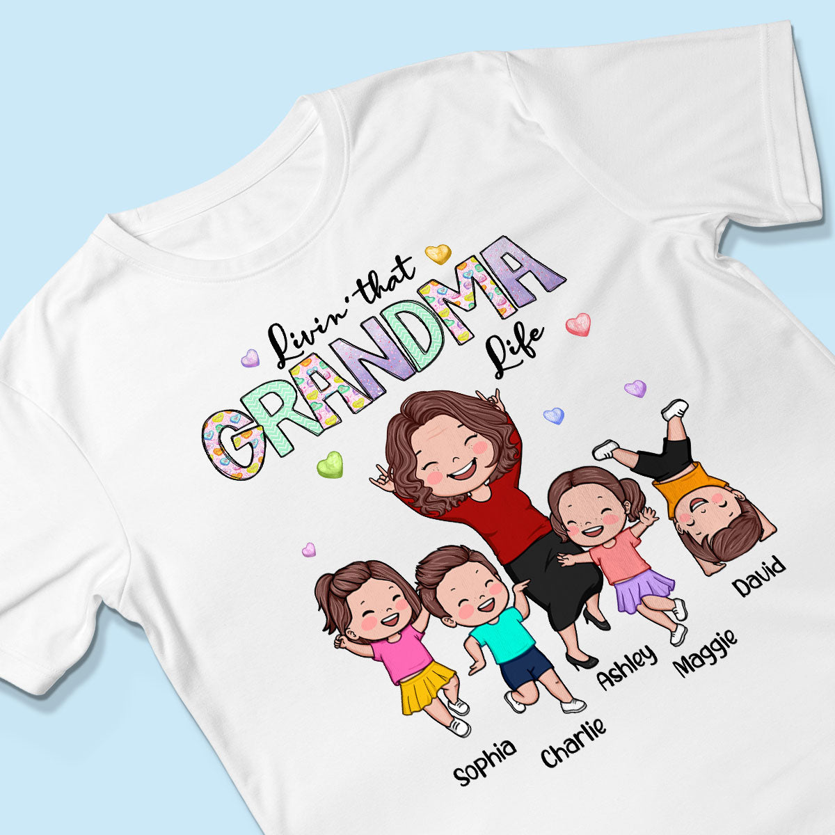 Livin' That Grandma Life Vector Happy Kids Personalized Shirt
