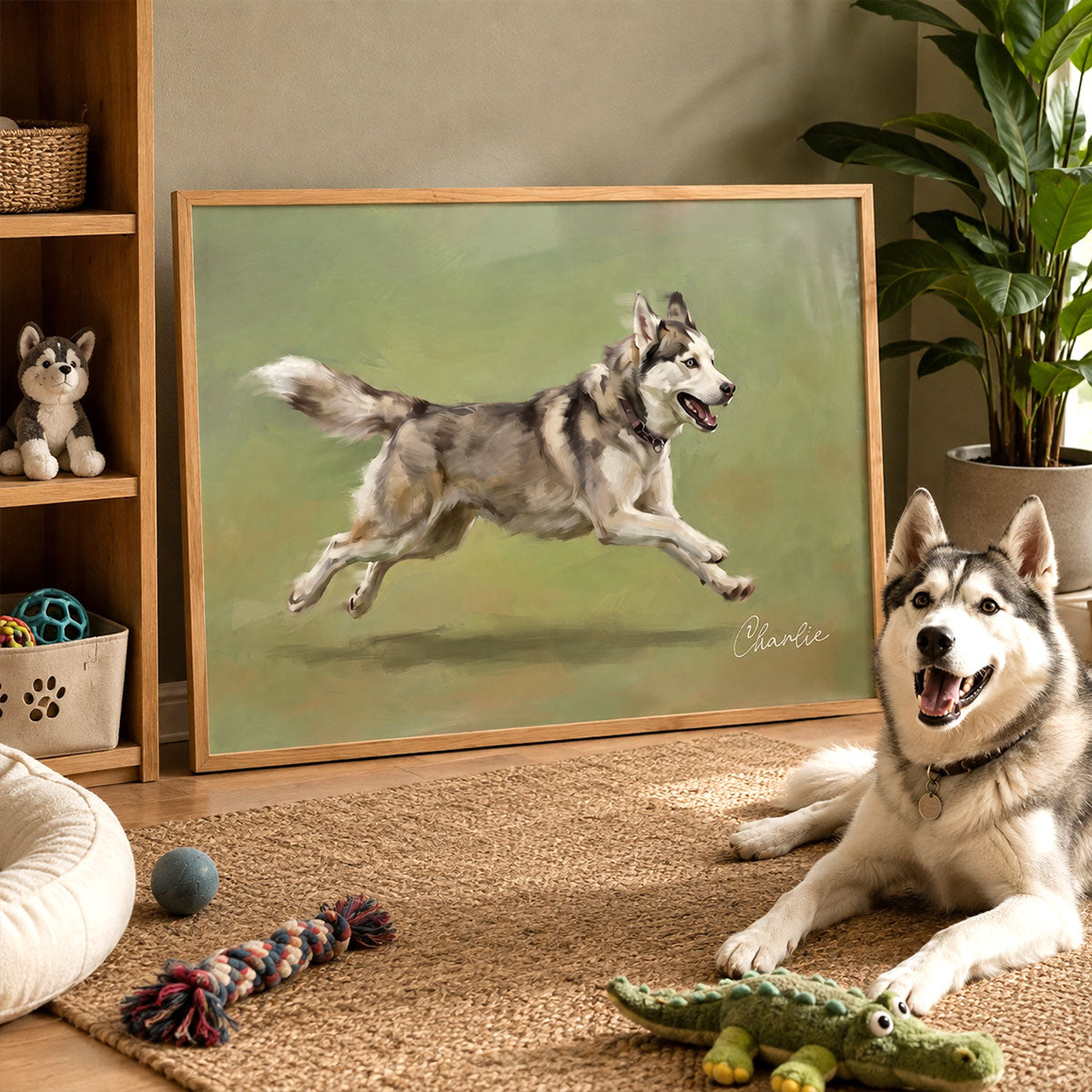 Dog with Zoomies From Your Pet Photo - Personalized Poster - Unique Pet Art Decor Gift For Dog Lover