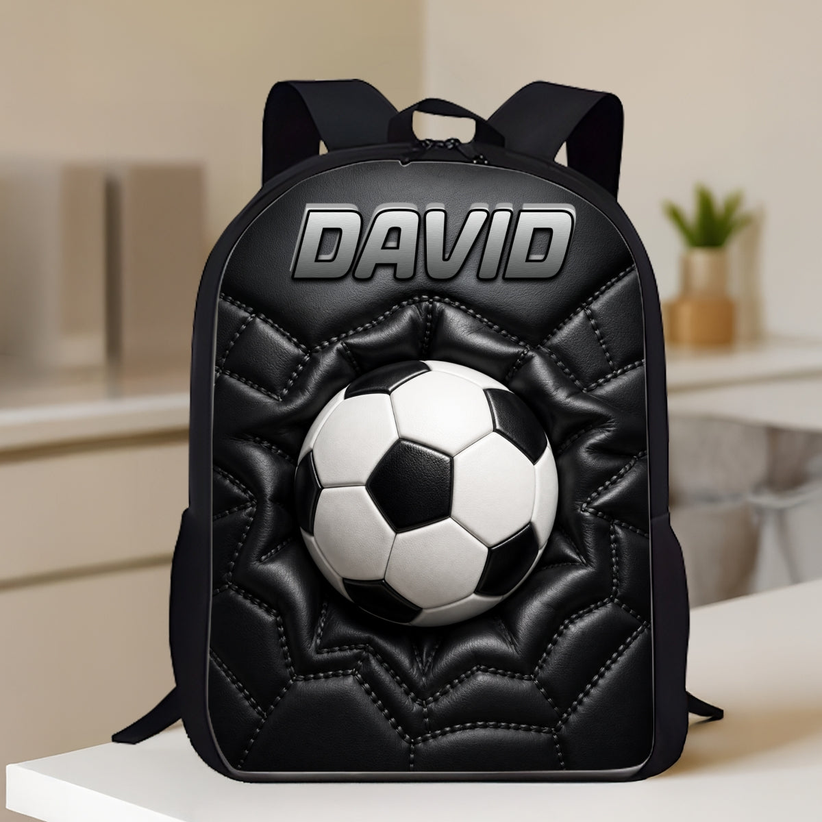 Soccer Ball Custom Name - Personalized Backpack - Back to School Trendy Design for Boys, Girls