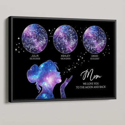 Grandma Mom We Love You Custom Star Maps Personalized Poster, Gift
