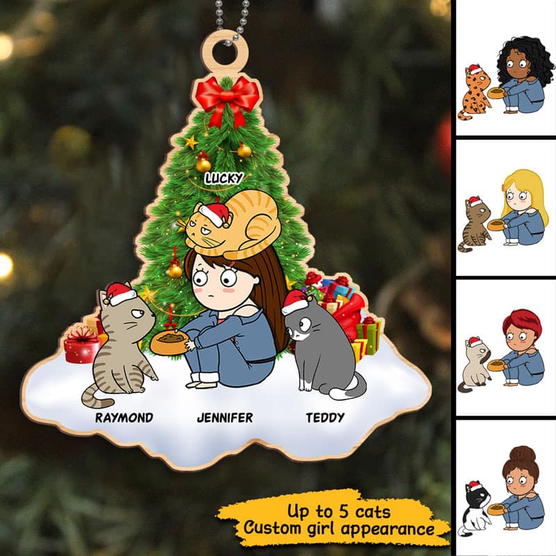 Purrsonal Cat Servant Personalized Christmas Wooden Ornament