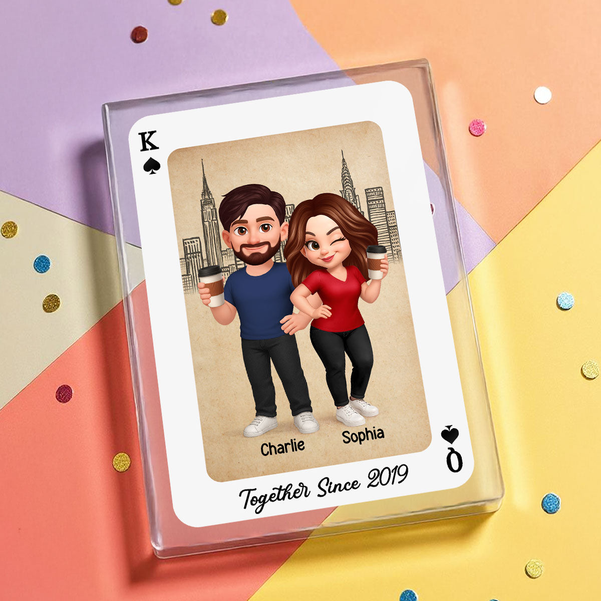 King and Queen Couple Personalized Acrylic Block, Anniversary Gift for him for her