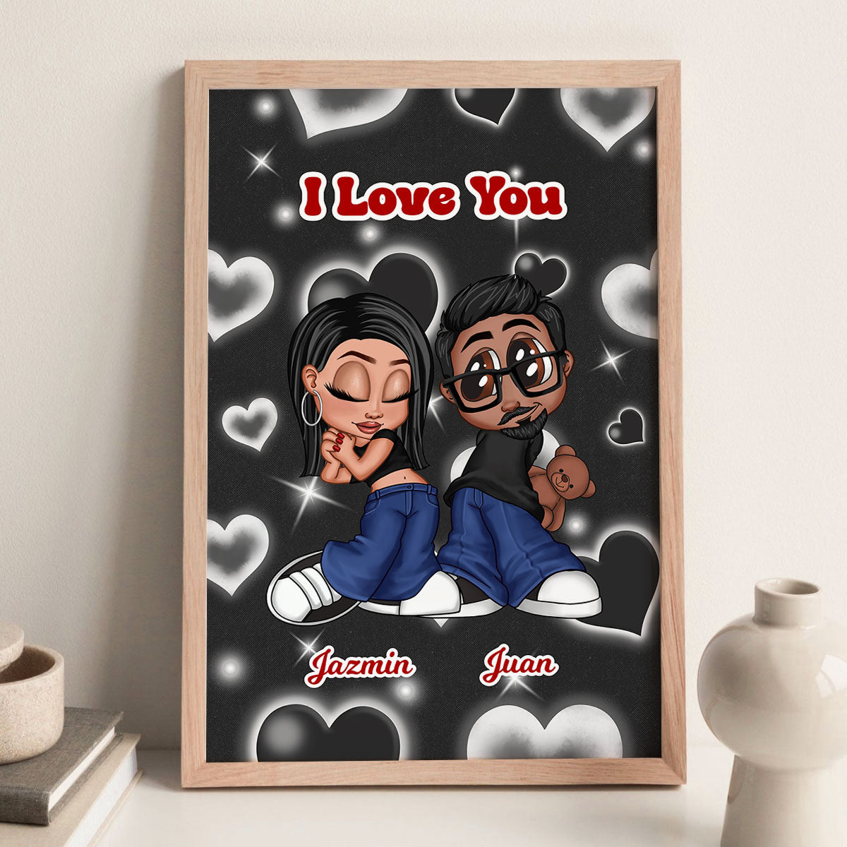 Y2K Couple Personalized Poster, Unique Gift For Him, For Her