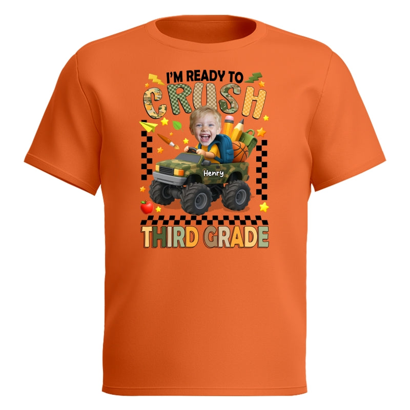 I'm Ready to Crush School Personalized Youth Shirt, Back to School from Pre-K to Fourth Grade for Boys