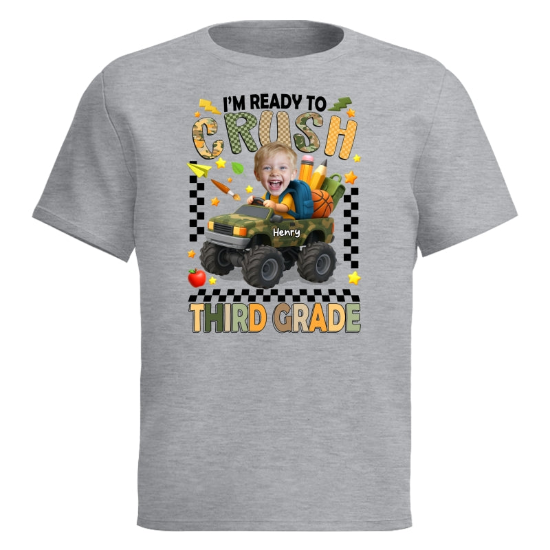 I'm Ready to Crush School Personalized Youth Shirt, Back to School from Pre-K to Fourth Grade for Boys