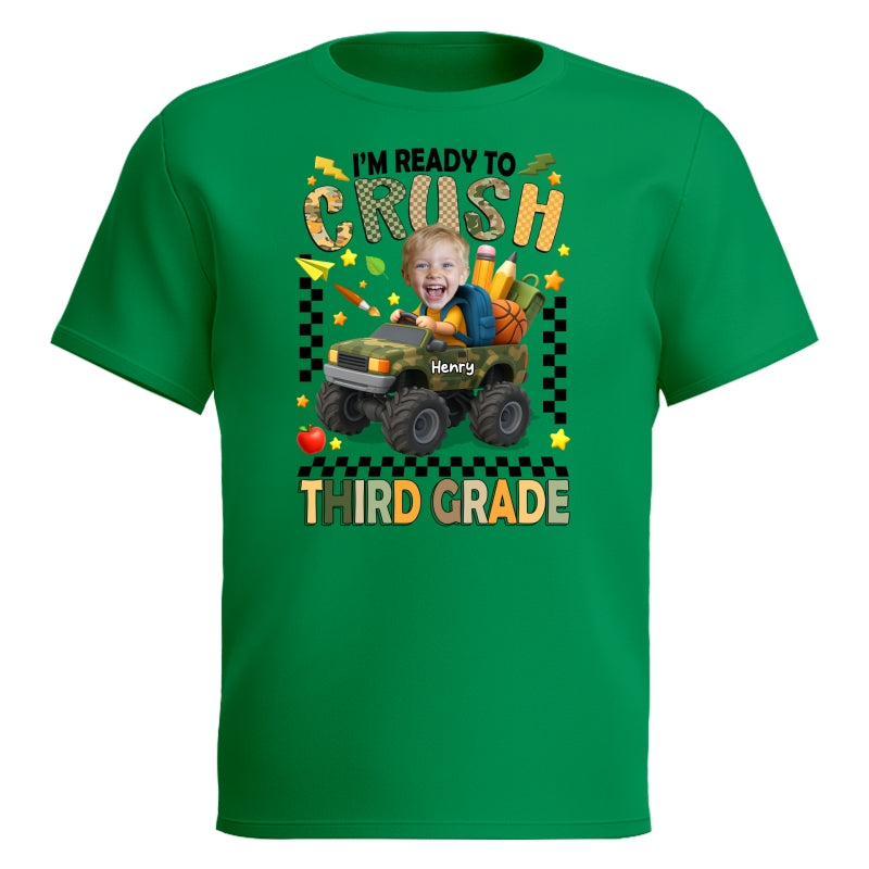 I'm Ready to Crush School Personalized Youth Shirt, Back to School from Pre-K to Fourth Grade for Boys