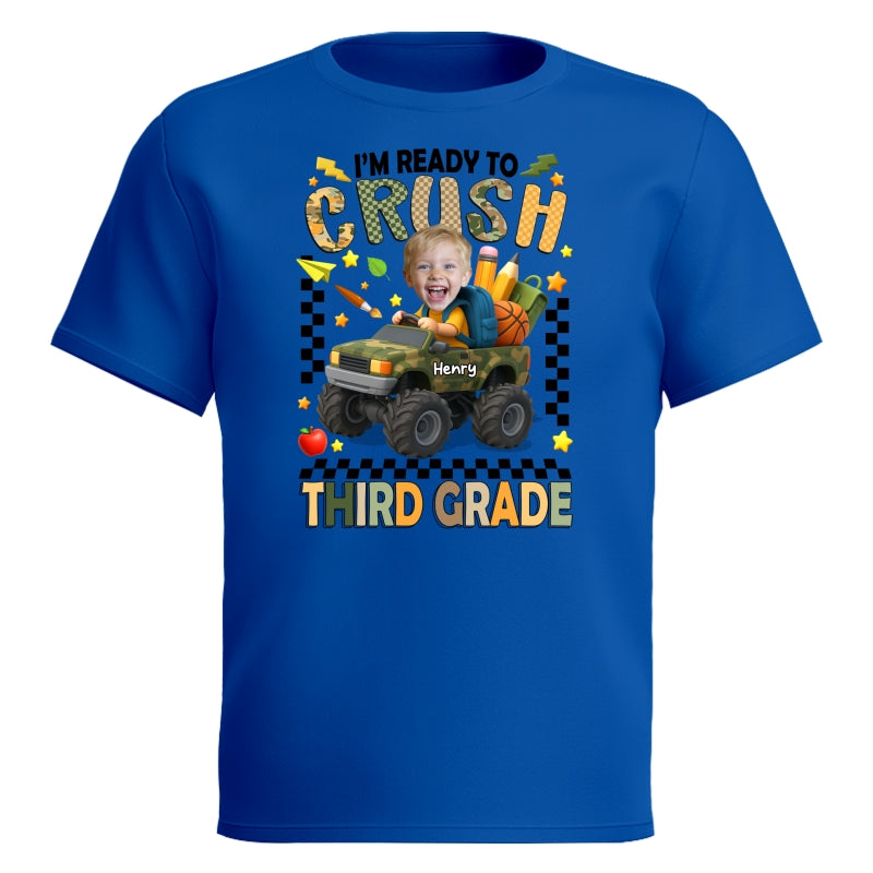 I'm Ready to Crush School Personalized Youth Shirt, Back to School from Pre-K to Fourth Grade for Boys