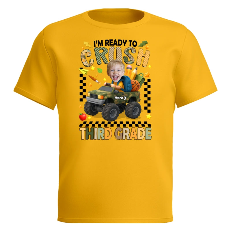 I'm Ready to Crush School Personalized Youth Shirt, Back to School from Pre-K to Fourth Grade for Boys