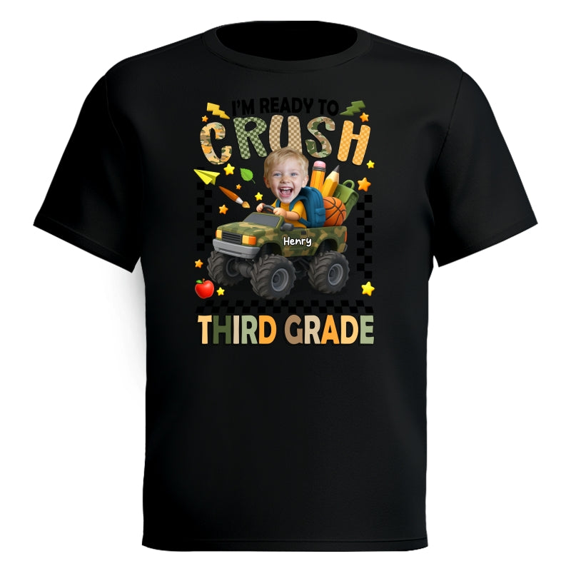 I'm Ready to Crush School Personalized Youth Shirt, Back to School from Pre-K to Fourth Grade for Boys