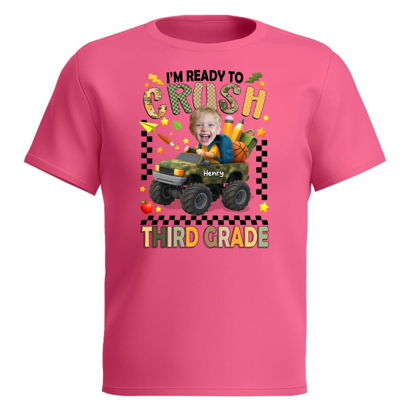 I'm Ready to Crush School Personalized Youth Shirt, Back to School from Pre-K to Fourth Grade for Boys