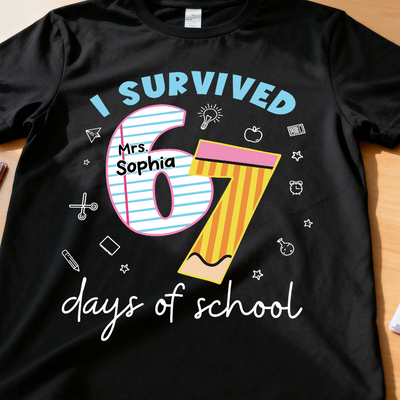 I Survived 67 Days Of School 2025 Slang - Personalized Shirt - Funny Christmas Gift For Teachers