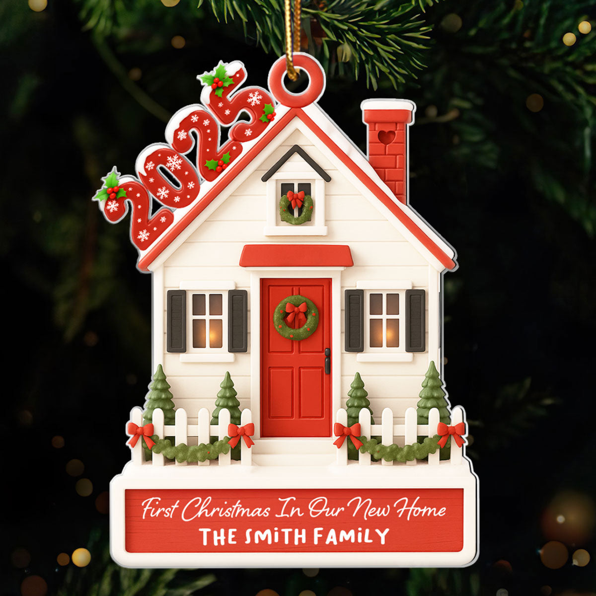 Our First Home Christmas 2025 - Personalized Acrylic Ornament - Unique Christmas Gift For Couple, Family