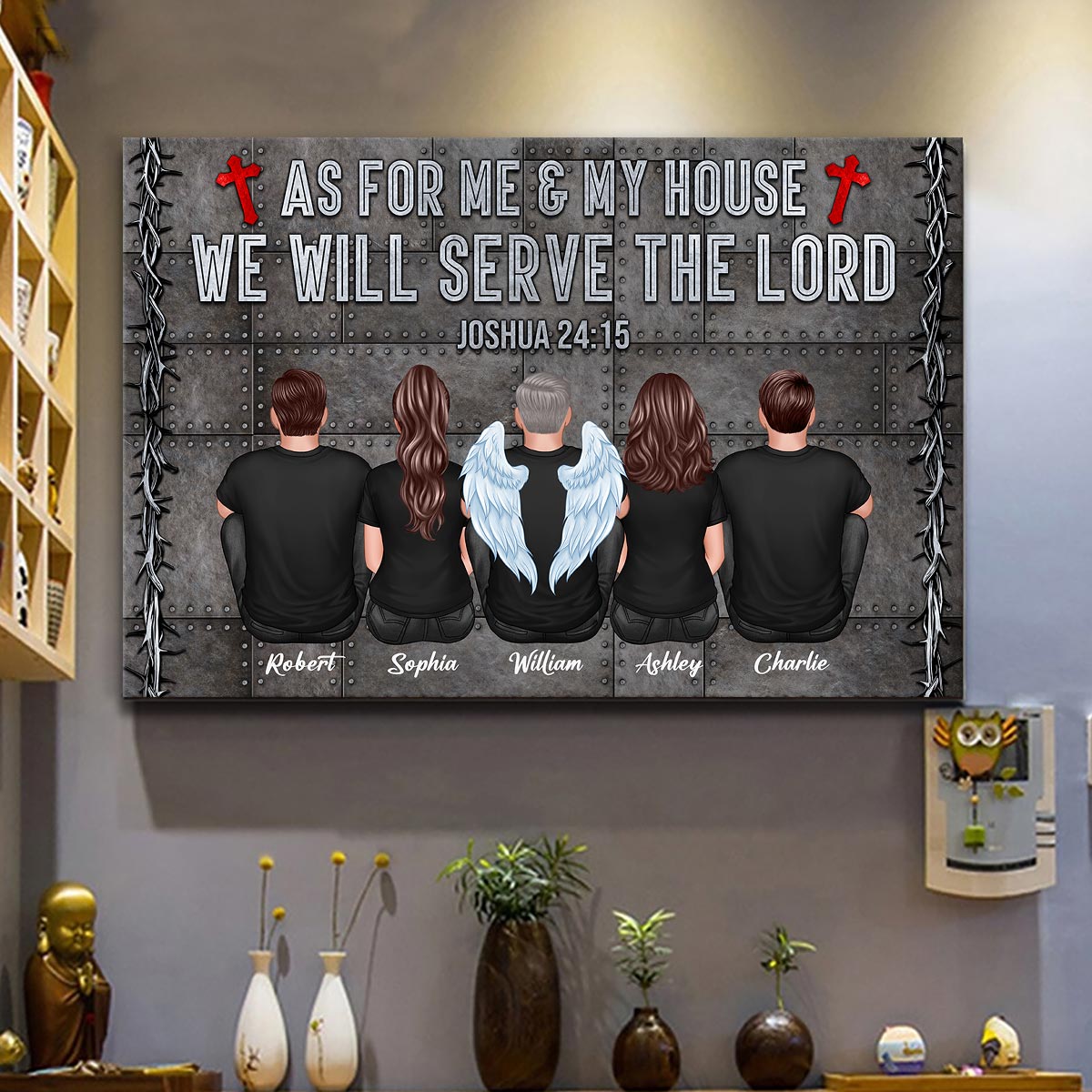 We Will Serve The Lord Gift For Christian Family Personalized Poster
