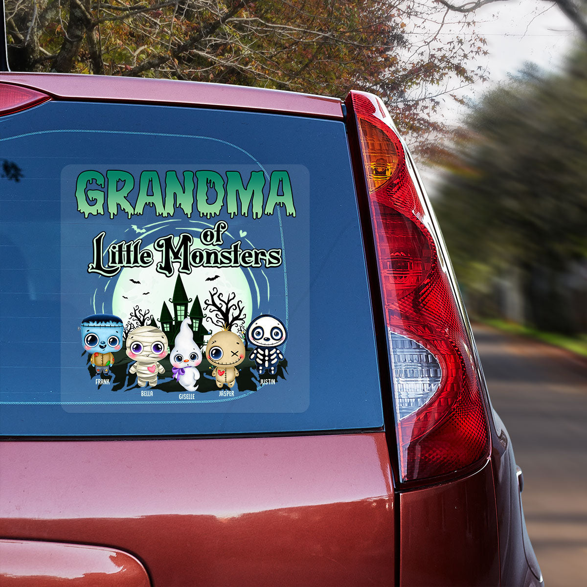 Grandma Of These Little Monsters Personalized Decal, Halloween Decor