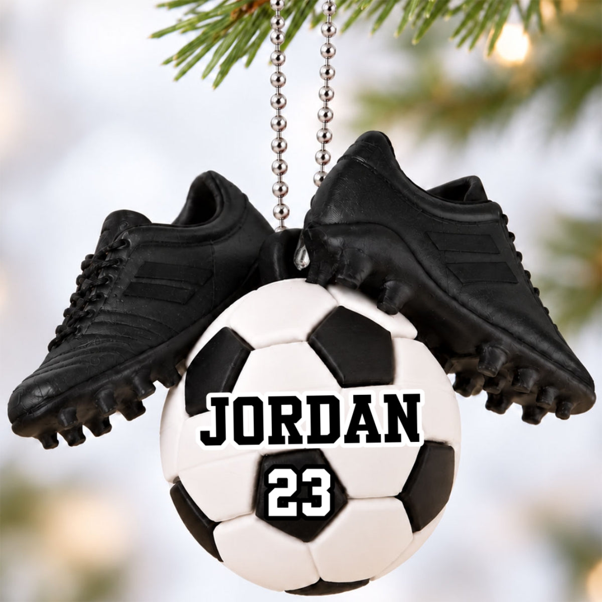 Soccer Ball Custom Name & Number - Personalized 3D Ornament - Gift For Soccer Lovers, Soccer Team, Boys, Girls, Grandkids