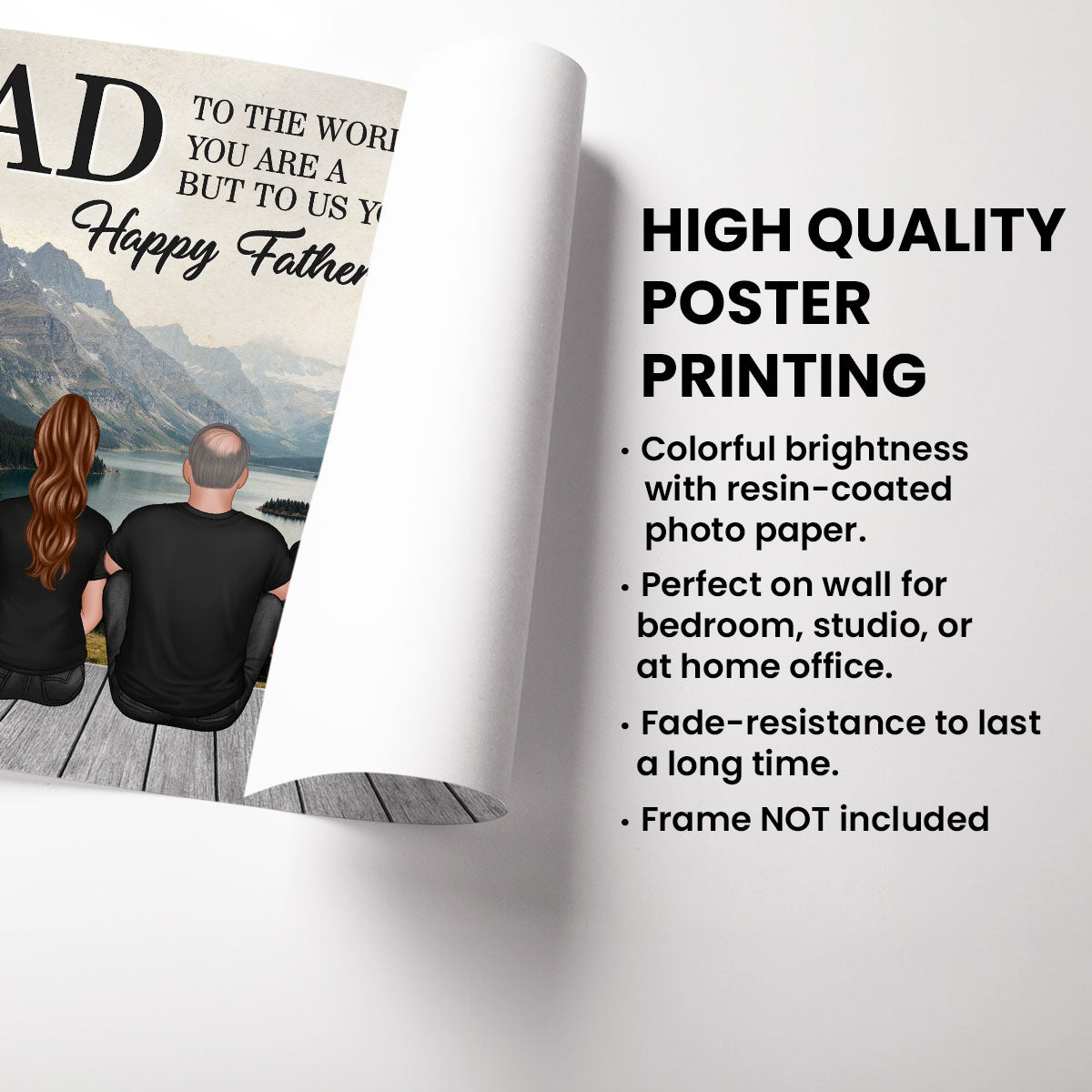 Mountain Landscape Dad You Are The World Personalized Poster, Father's Day Gift For Dad