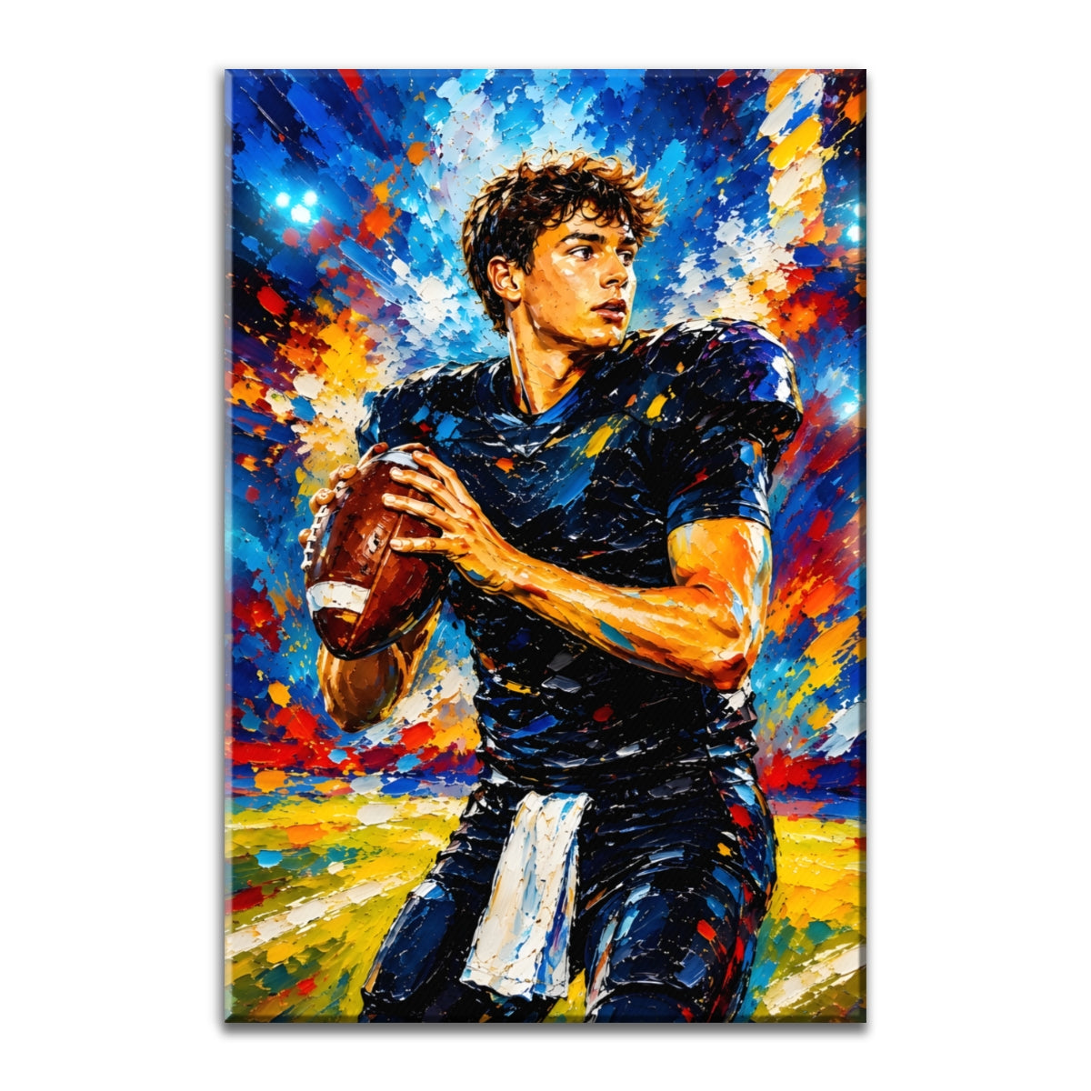 Modern Oil Painting Sport Photos Insert - Personalized Canvas - Gift For Boy, Girl