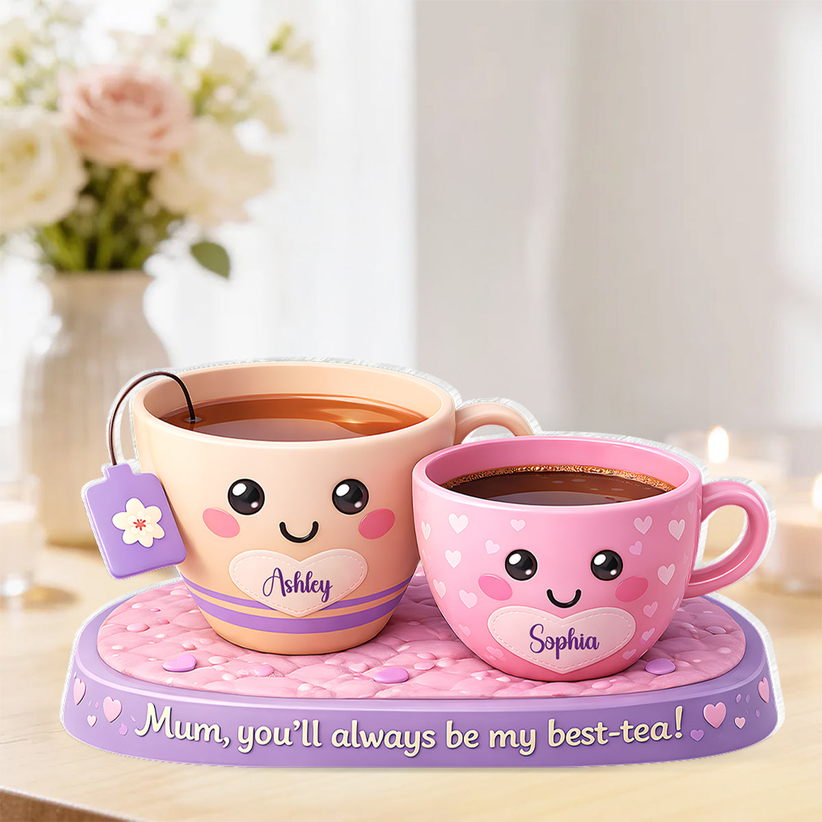 Mum You'll Always Be My Best-tea - Personalised Acrylic Block Plaque - UK Mother's Day Gift For Mum