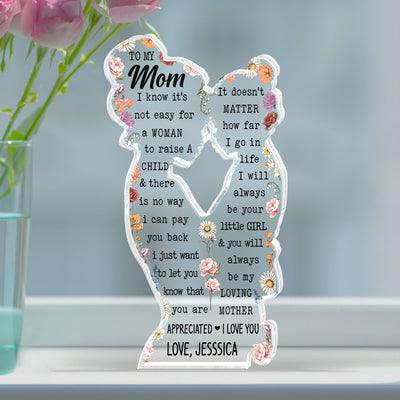 Mom & Daughter Birth Month Flower Personalized Acrylic Plaque Custom Shape, Perfect Gift For Mom