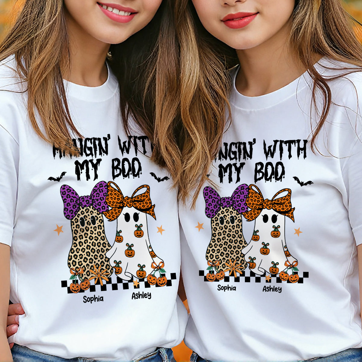 Hanging with my Boos Personalized Matching Besties Sweatshirt, Fall Gift for Besties