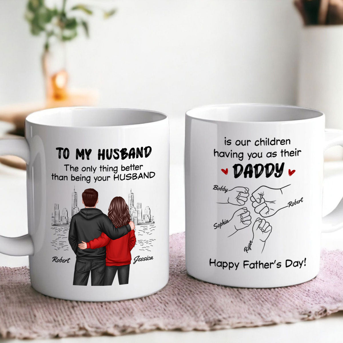 The Only Thing Better Than Having You As My Husband Fist Bump Outline Personalized Mug