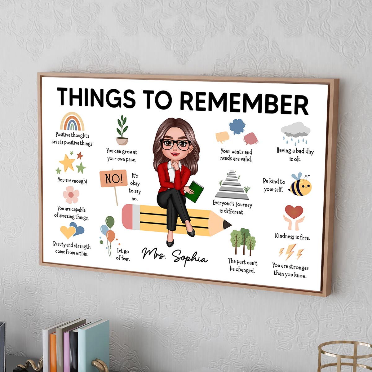 Things to Remember Gift For Teacher Personalized Poster, Appreciation Gift, Back To School Gift