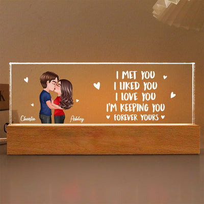 I Love You I'm Keeping You Personalized Acrylic LED Night Light, Anniversary Gift For Her, Gift For Him